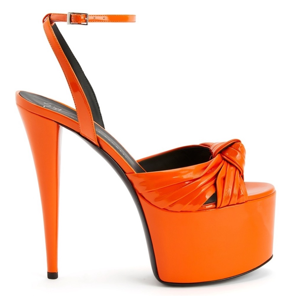 Giuseppe Zanotti Bold Orange Platform Heels